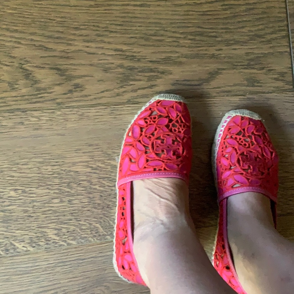Red/ pink Tory Burch espadrilles